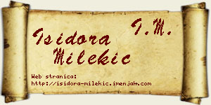 Isidora Milekić vizit kartica